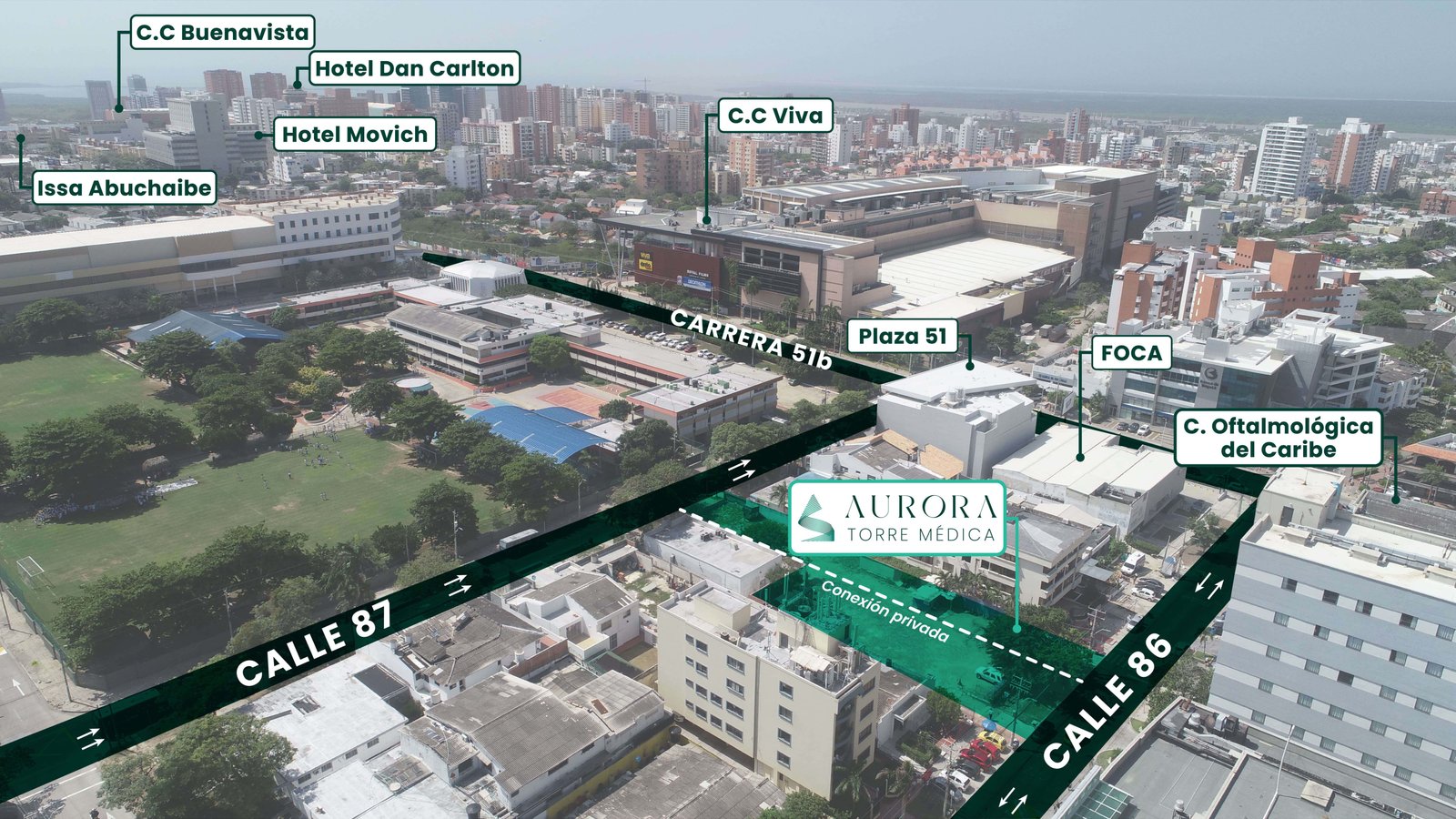 Ubicación estratégica de Aura Torre Médica en Barranquilla