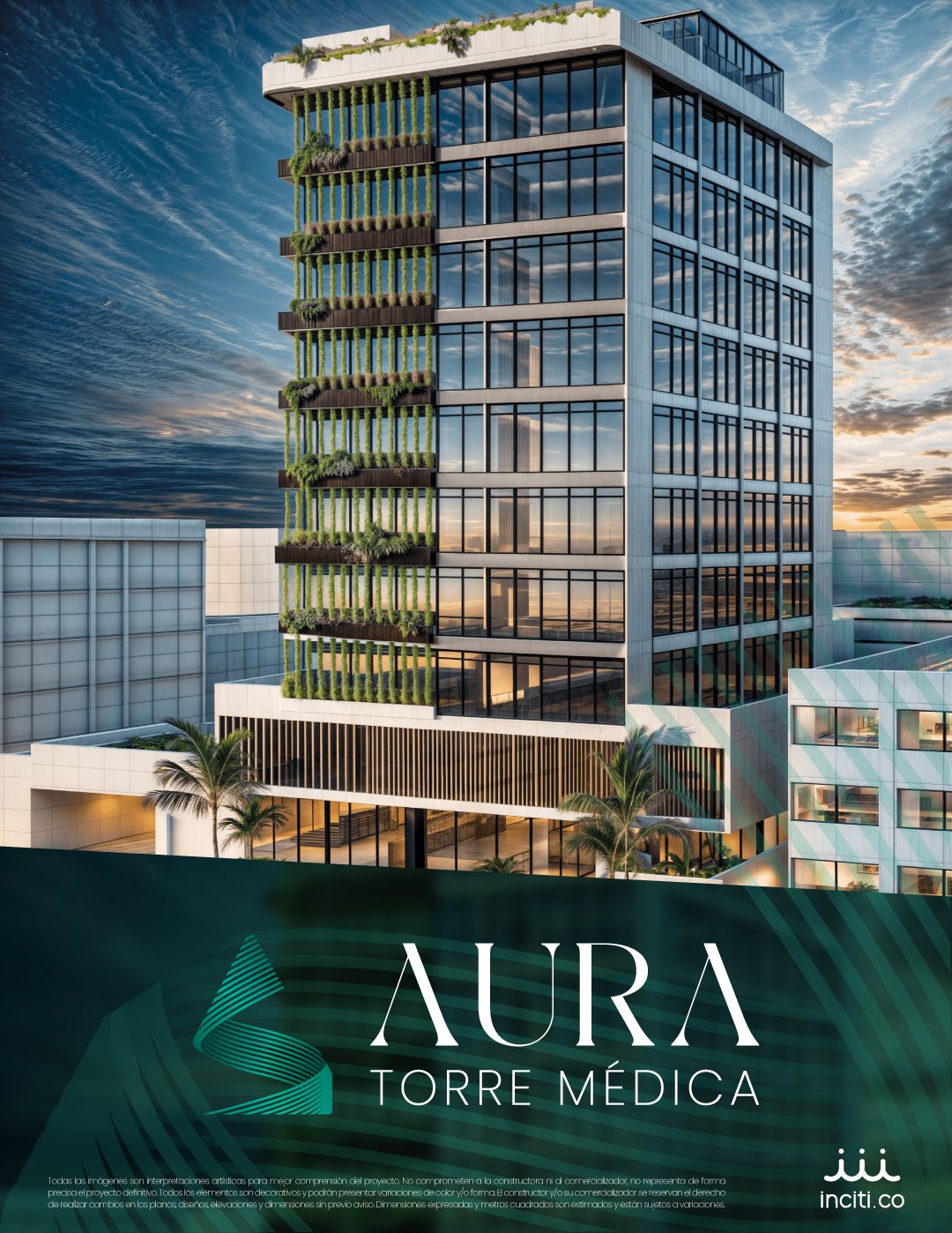 Render Arquitectónico de AURA Torre Médica